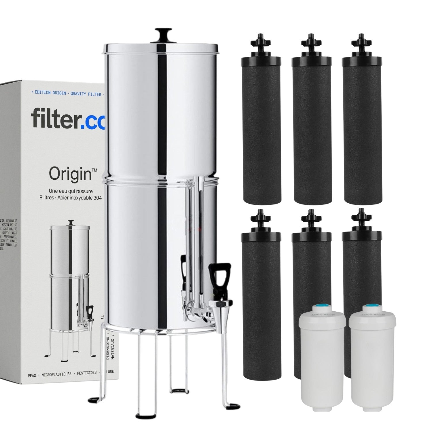 Filter.co Origin™ | Filtre à gravité en acier inoxydable 304